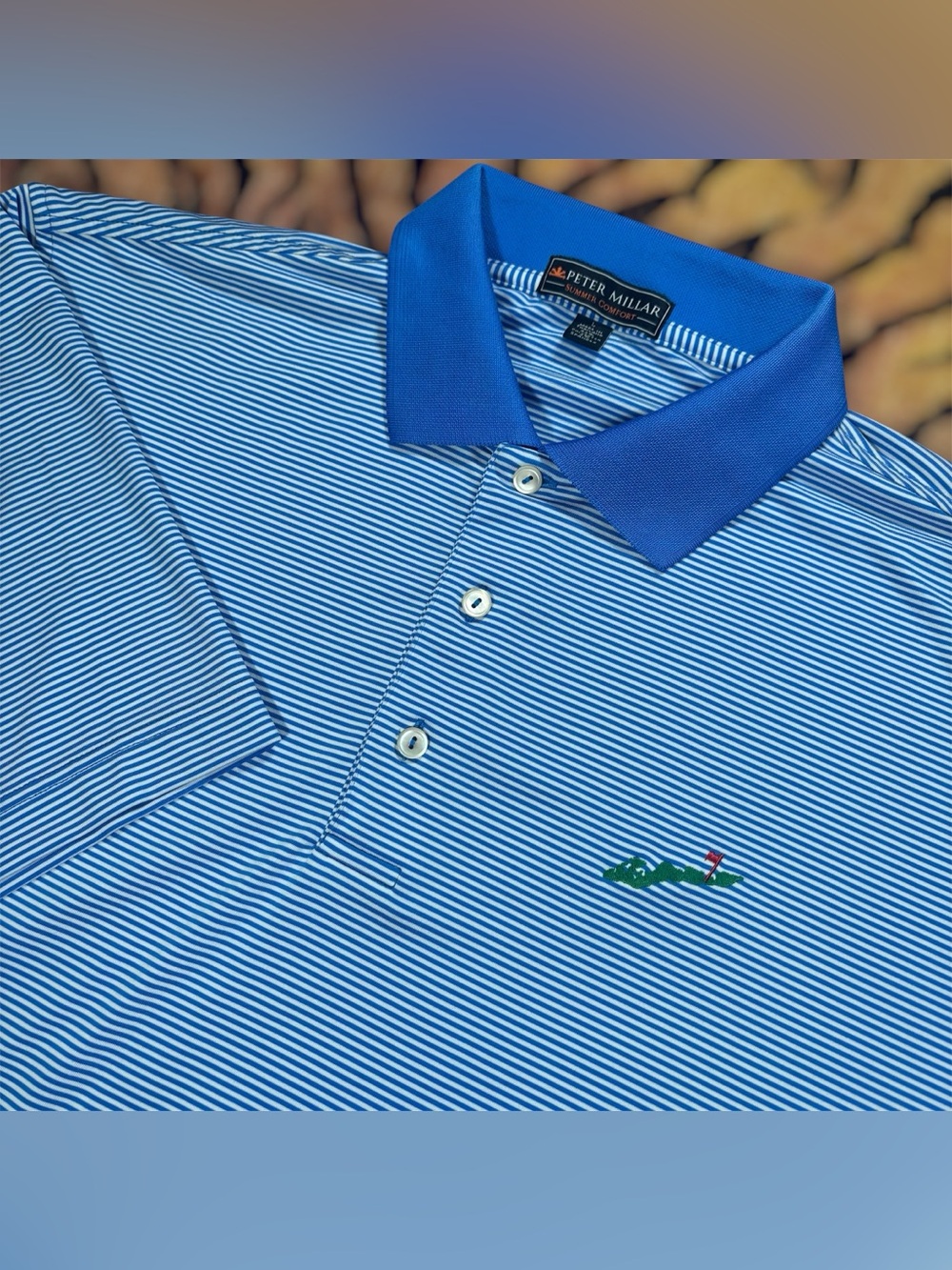 Peter Millar Summer Comfort Fishers Island Club Performance Golf Polo Shirt L